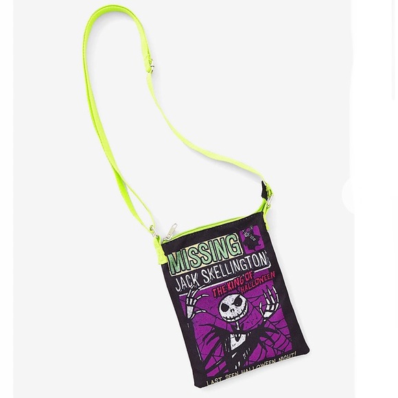 DISNEY THE NIGHTMARE BEFORE CHRISTMAS Jack Skellington Passport CROSSBODY BAG! - Picture 2 of 5